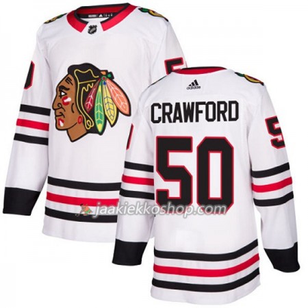 Nainen NHL Chicago Blackhawks Pelipaita Corey Crawford 50 Adidas 2017-2018 Valkoinen Authentic